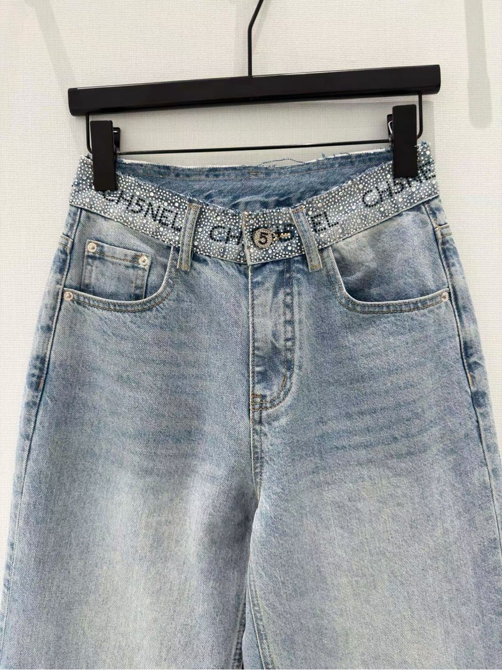 CHANEL Light Blue Wide-Leg Jeans - Picture 3 of 5